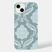 Rococo Damask Art I Duck Egg Blue+Teal iPhone Hoesje (Achterkant)