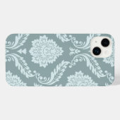 Rococo Damask Art I Duck Egg Blue+Teal iPhone Hoesje (Achterkant horizontaal)