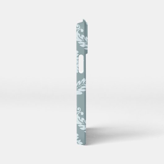 Rococo Damask Art I Duck Egg Blue+Teal iPhone Hoesje (Rechterkant)