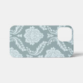Rococo Damask Art I Duck Egg Blue+Teal iPhone Hoesje (Achterkant horizontaal)