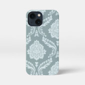 Rococo Damask Art I Duck Egg Blue+Teal iPhone Hoesje (Achterkant)