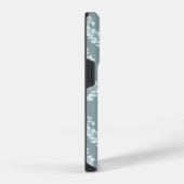 Rococo Damask Art I Duck Egg Blue+Teal iPhone Hoesje (Rechterkant)