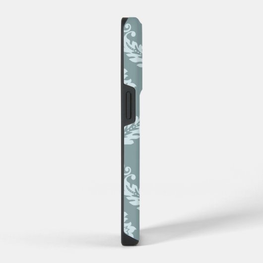 Rococo Damask Art I Duck Egg Blue+Teal iPhone Hoesje (Rechterkant)