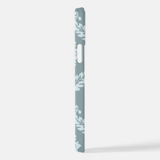 Rococo Damask Art I Duck Egg Blue+Teal iPhone Hoesje (Rechterkant)