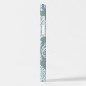 Rococo Damask Art I Duck Egg Blue+Teal iPhone Hoesje (Linkerkant)