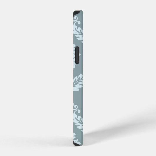 Rococo Damask Art I Duck Egg Blue+Teal iPhone Hoesje (Rechterkant)