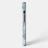 Rococo Damask Art I Duck Egg Blue+Teal iPhone Hoesje (Linkerkant)