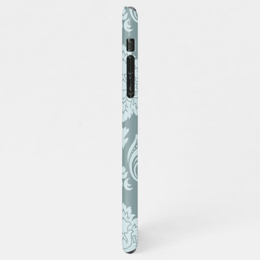 Rococo Damask Art I Duck Egg Blue+Teal iPhone Hoesje (Linkerkant)