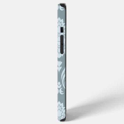 Rococo Damask Art I Duck Egg Blue+Teal iPhone Hoesje (Linkerkant)
