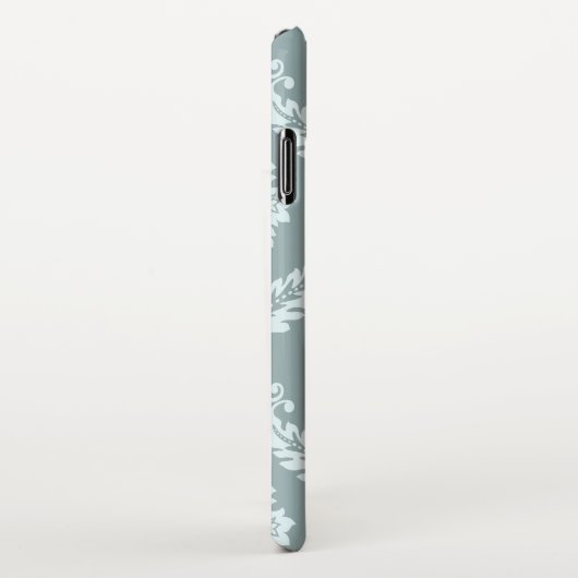 Rococo Damask Art I Duck Egg Blue+Teal iPhone Hoesje (Rechterkant)