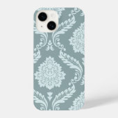 Rococo Damask Art I Duck Egg Blue+Teal iPhone Hoesje (Achterkant)