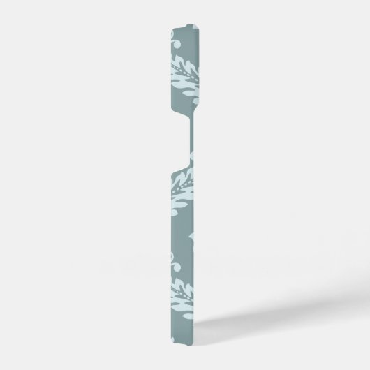 Rococo Damask Art I Duck Egg Blue+Teal iPhone Hoesje (Rechterkant)