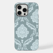 Rococo Damask Art I Duck Egg Blue+Teal iPhone Hoesje (Achterkant)