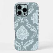 Rococo Damask Art I Duck Egg Blue+Teal iPhone Hoesje (Achterkant)