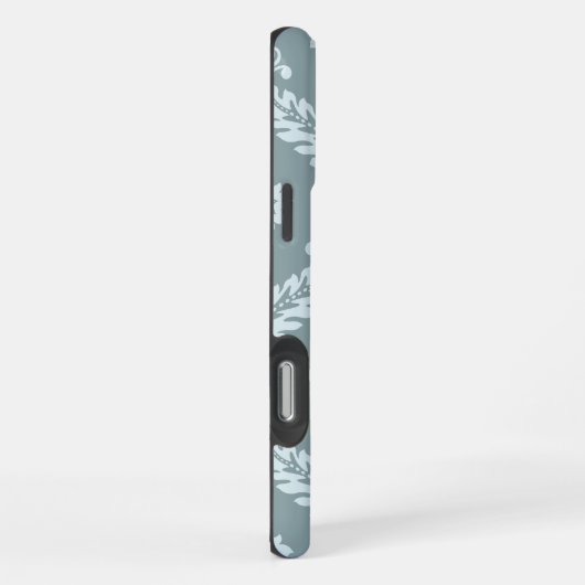 Rococo Damask Art I Duck Egg Blue+Teal iPhone Hoesje (Rechterkant)