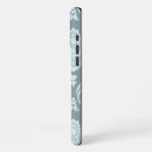 Rococo Damask Art I Duck Egg Blue+Teal iPhone Hoesje (Linkerkant)
