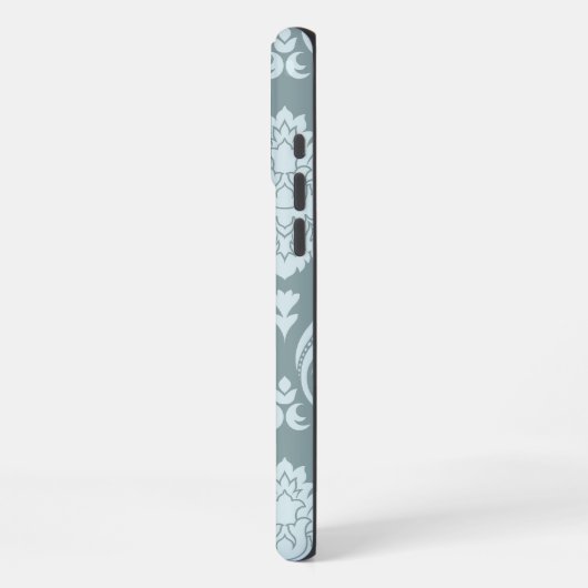Rococo Damask Art I Duck Egg Blue+Teal iPhone Hoesje (Linkerkant)