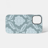 Rococo Damask Art I Duck Egg Blue+Teal iPhone Hoesje (Achterkant horizontaal)