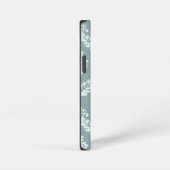 Rococo Damask Art I Duck Egg Blue+Teal iPhone Hoesje (Rechterkant)