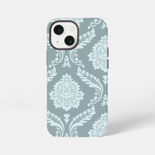 Rococo Damask Art I Duck Egg Blue+Teal iPhone Hoesje (Achterkant)