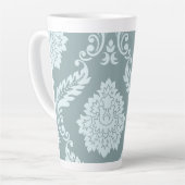 Rococo Damask Art I Duck Egg Blue+Teal Latte Mok (Linkerhoek)