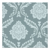 Rococo Damask Art I Duck Egg Blue+Teal Perfect Poster (Voorkant)