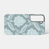 Rococo Damask Art I Duck Egg Blue+Teal Samsung Galaxy Hoesje (Achterkant horizontaal)