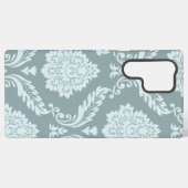 Rococo Damask Art I Duck Egg Blue+Teal Samsung Galaxy Hoesje (Achterkant horizontaal)