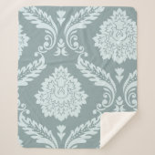 Rococo Damask Art I Duck Egg Blue+Teal Sherpa Deken (Voorkant)