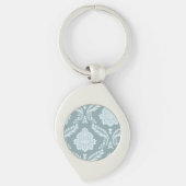 Rococo Damask Art I Duck Egg Blue+Teal Sleutelhanger (Voorkant)