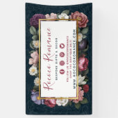 Rococo Damask & Elegant Floral Adverteren Display Spandoek (Verticaal)