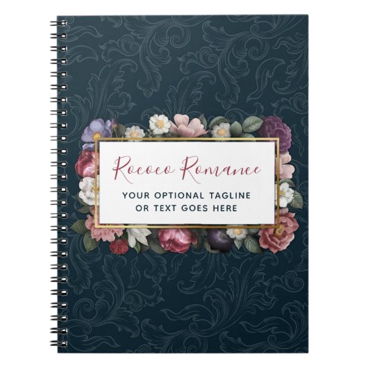 Rococo Damask & Elegant Floral  Feminine Notitieboek (Voorkant)