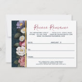 Rococo Damask & Floral Navy Gift Certificate Kaart (Achterkant)