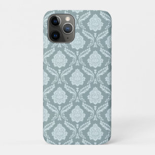 Rococo Damask herhalingspatroon Eendenei Blauw+Tea iPhone 11 Pro Hoesje