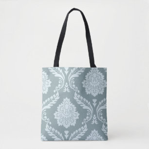 Rococo Damask Kunst I Eendenei Blauw+Turquoise Draagtas