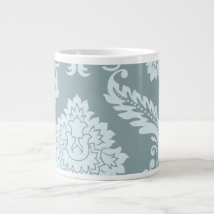 Rococo Damask Kunst I Eendenei Blauw+Turquoise Extra Grote Beker