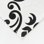 Rococo Damask Lg Pattern Black on White Fleece Deken (Hoek)