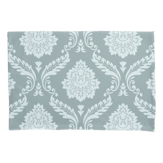 Rococo Damask Lg Pattern Duck Egg Blue+Teal Kussensloop (Voorkant)