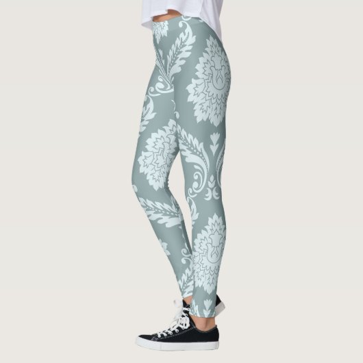 Rococo Damask Lg Pattern Duck Egg Blue+Teal Leggings (Links)