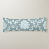 Rococo Damask Lg Pattern Duck Egg Blue+Teal Lichaamskussen (Voorkant)