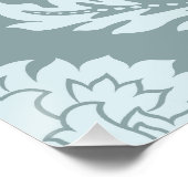 Rococo Damask Lg Pattern Duck Egg Blue+Teal Perfect Poster (Hoek)