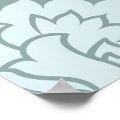 Rococo Damask Lg Pattern Duck Egg Blue+Teal Poster (Hoek)