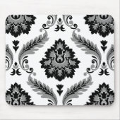Rococo Damask Lg Pattern Grey Black White Muismat (Voorkant)