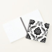 Rococo Damask Lg Pattern Grey Black White Notitieboek (Binnen)