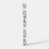 Rococo Damask Line Pattern Black on White (Côté gauche)