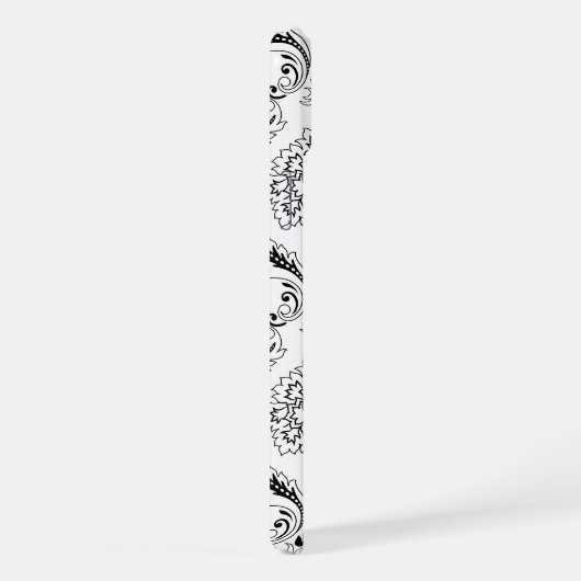 Rococo Damask Line Pattern Black on White (Côté droit)