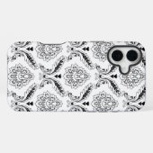 Rococo Damask Line Pattern Black on White iPhone Hoesje (Achterkant horizontaal)