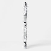 Rococo Damask Line Pattern Black on White iPhone Hoesje (Rechterkant)