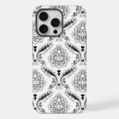 Rococo Damask Line Pattern Black on White iPhone Hoesje (Achterkant)