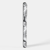 Rococo Damask Line Pattern Black on White iPhone Hoesje (Rechterkant)